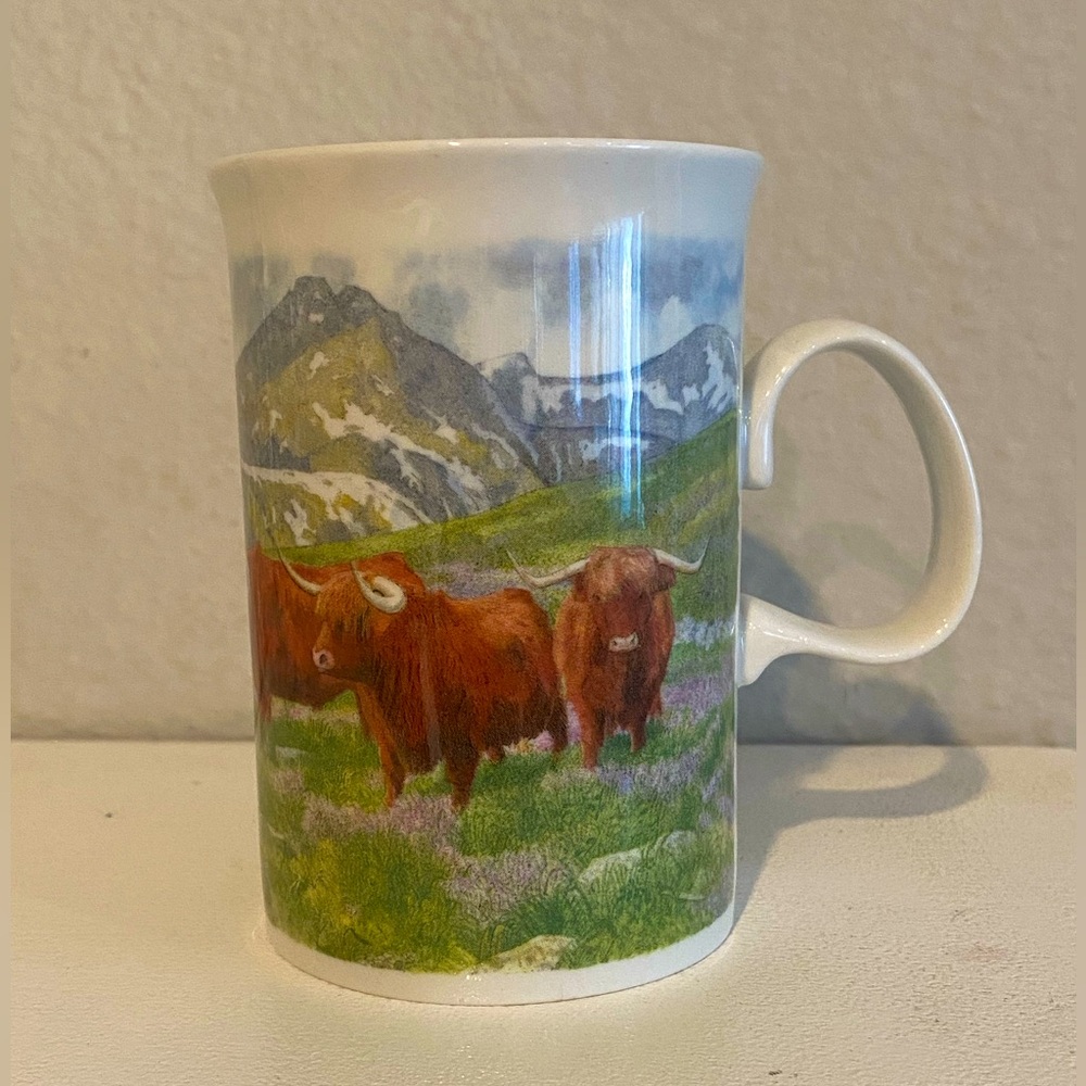 Vintage Dunoon Coffee Mug Scotland Richard Partis Highland Cows Westerncore